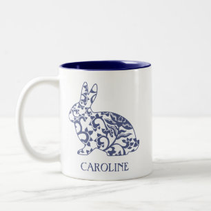 Chinoiserie Bunny Rabbit Personalized Mug
