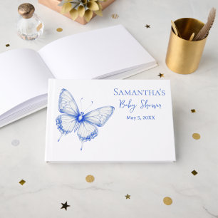 Chinoiserie Butterfly Baby Shower Foil Guest Book