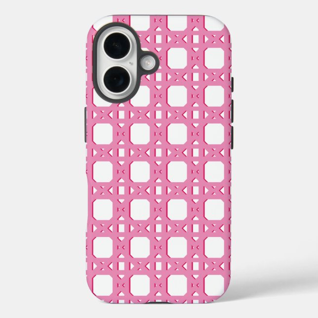 Chinoiserie Cane Trellis in Pink Case-Mate iPhone Case (Back)