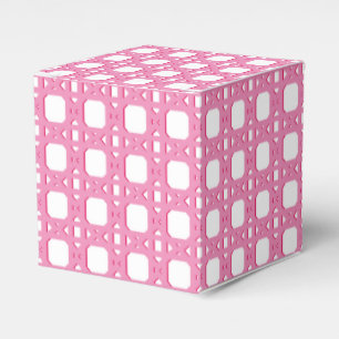 Chinoiserie Cane Trellis in Pink Favor Boxes