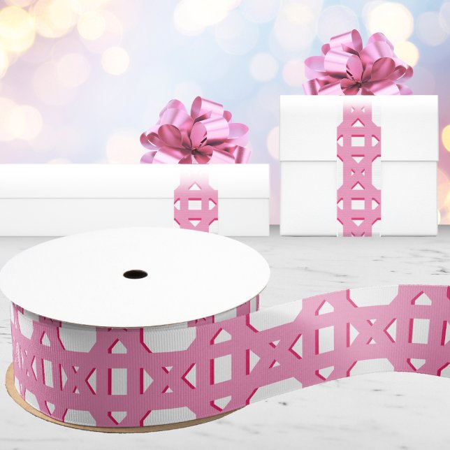 Chinoiserie Cane Trellis in Pink Grosgrain Ribbon (Creator Uploaded)