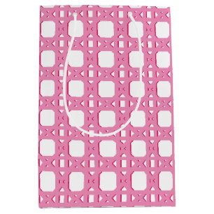 Chinoiserie Cane Trellis in Pink Medium Gift Bag