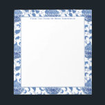 Chinoiserie Chic Antique Blue And White Ginger Jar Notepad<br><div class="desc">Classic notepad design that you can personalize with your own text including a name. The design features a vintage blue and white Chinoiserie pattern seen on antique ginger jars. These pattern elements were originally handpainted by me before being scanned into digital form and turned into a repeating pattern. To make...</div>