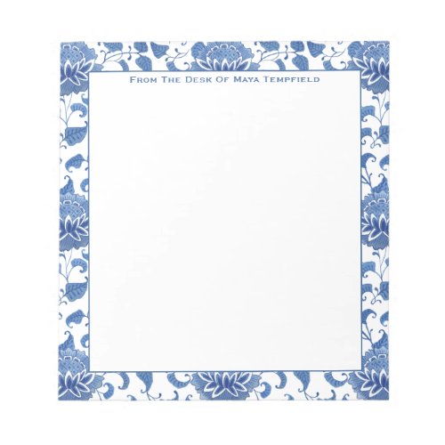 Chinoiserie Chic Antique Blue And White Ginger Jar Notepad