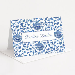 Chinoiserie Chic Blue And White Bridal Shower Letterpress Thank You Card