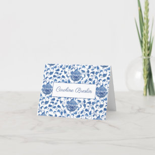 Chinoiserie Chic Blue And White Bridal Shower Thank You Card
