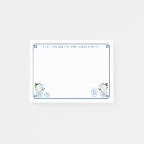 Chinoiserie Chic Blue And White Personalized Post_it Notes