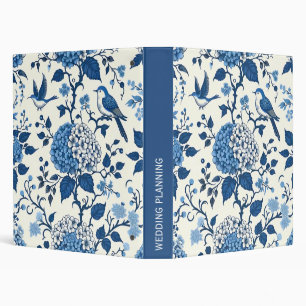 Chinoiserie Chic Blue and White Wedding Planning 3 Ring Binder