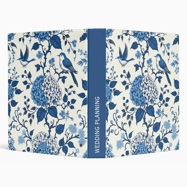 Chinoiserie Chic Blue and White Wedding Planning   3 Ring Binder (Background)