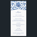 Chinoiserie Chic Blue And White Wedding Shower Menu<br><div class="desc">This classic menu card design features a handpainted blue and white chinoiserie background pattern based on a pattern seen on a vintage ginger jar.</div>