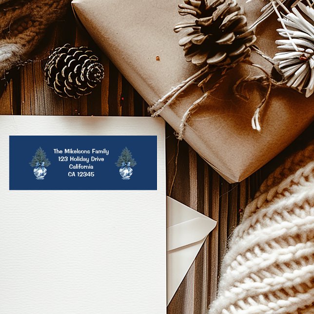 Chinoiserie Chic Blue Christmas Label (Creator Uploaded)