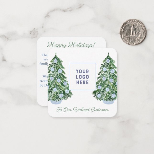 Chinoiserie Chic Customer Christmas Holidays Note Card (Front/Back In Situ)