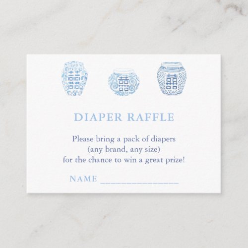 Chinoiserie Chic Diaper Raffle Baby Shower Enclosure Card