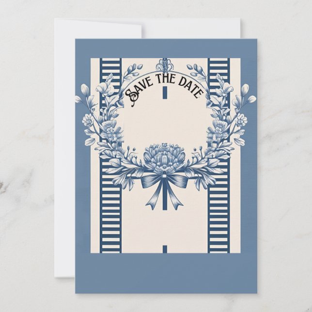 Chinoiserie Chic Flat Save The Date Card (Front)