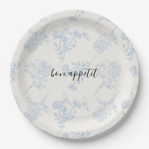 Chinoiserie Chic Floral Bon Appetit Paper Plates