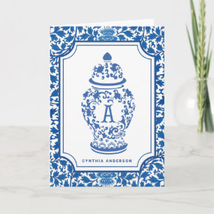 Chinoiserie Chic GingerJar    Monogram A   Note Card
