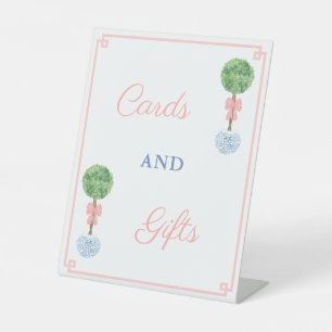 Chinoiserie Chic Girl Baby Shower Cards And Gifts Pedestal Sign