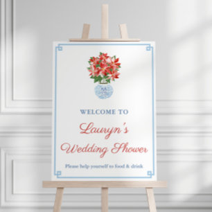 Chinoiserie Chic Holidays Wedding Shower Welcome Foam Board