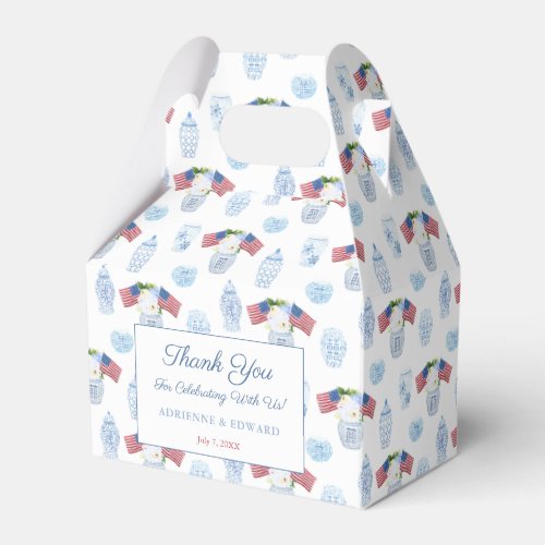 Chinoiserie Chic July 4th Wedding Favor Boxes