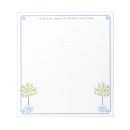 Chinoiserie Chic Lemon Tree Classic Lady&#39;s Desk  Notepad