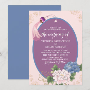 Chinoiserie Chic Peonies & Tassel Wedding Invitati Invitation