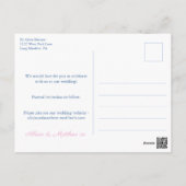 Chinoiserie Chic Pink Blue Wedding Save The Date Postcard (Back)
