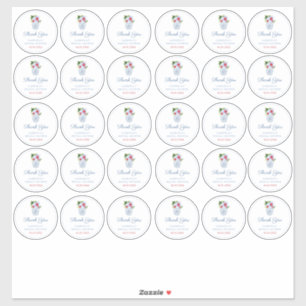 Chinoiserie Chic Red White And Blue Medium Favor Sticker