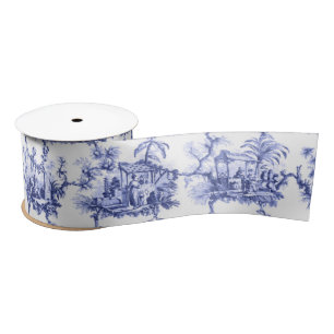 Chinoiserie China Blue Satin Ribbon