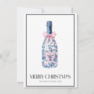 Chinoiserie Christmas Bubble Preppy Photo Holiday Card