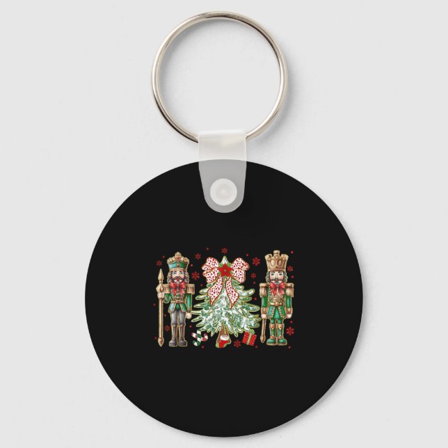 Chinoiserie Christmas Nutcracker Christmas Tree Co Keychain (Front)