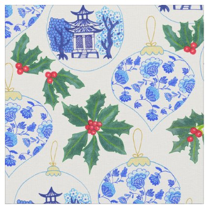 Chinoiserie Christmas Ornaments Fabric