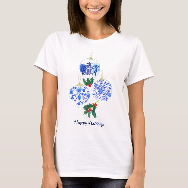 Chinoiserie Christmas Ornaments T-Shirt (Front)