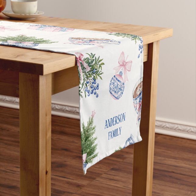 Chinoiserie Christmas Table Runner (In Situ)