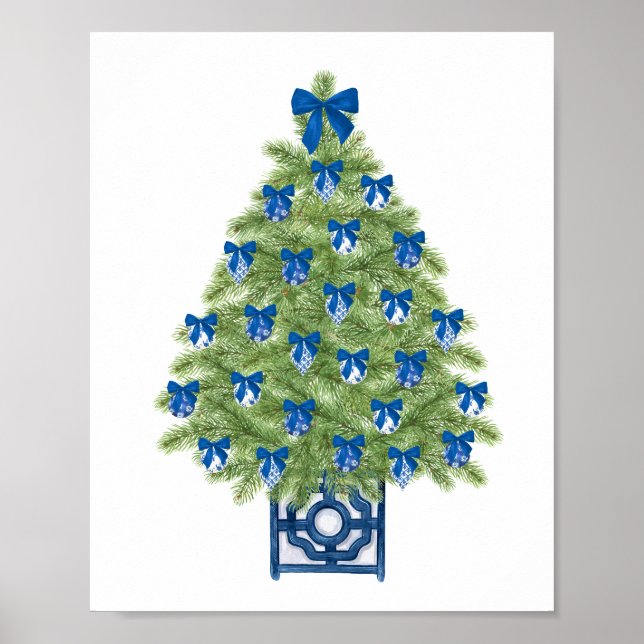 Chinoiserie Christmas Tree Art Print (Front)