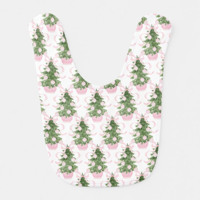 Chinoiserie Christmas Tree Baby Bib (Front)