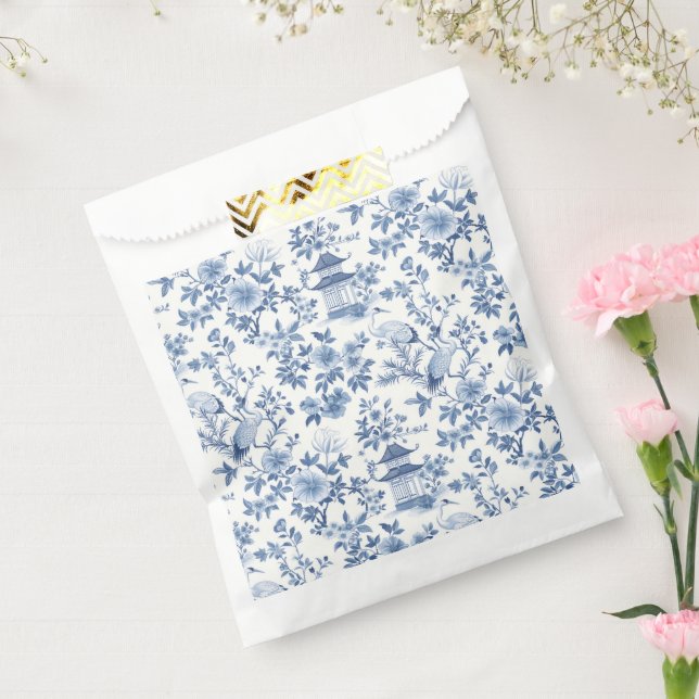 Chinoiserie Crane Blue Favor Bag (Sealed)