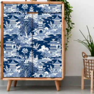 Chinoiserie Dark Blue and White Decoupage Tissue Paper