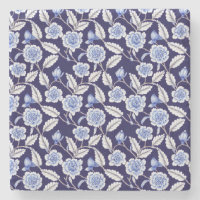 Chinoiserie Delft Blue Floral Porcelain Pattern