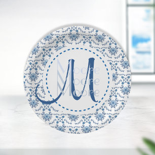Chinoiserie Delft Blue Pattern•Custom Paper Plates