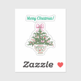 Chinoiserie Design Christmas Sticker