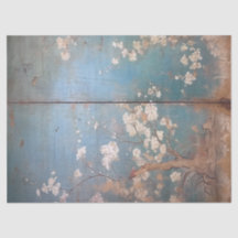 Chinoiserie Distressed Teal Blue Background