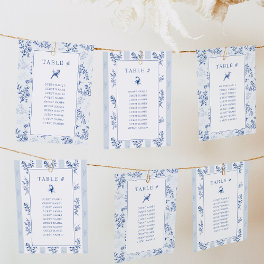 Chinoiserie double-side Wedding Seating Chart Card