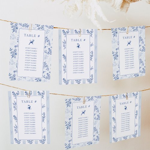 Chinoiserie double_side Wedding Seating Chart Card