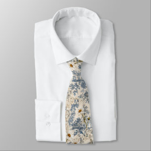 Chinoiserie Dragonflies and Daisies Neck Tie