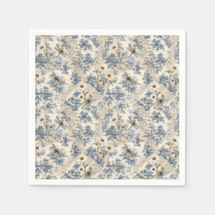 Chinoiserie Dragonflies, Daisies and Lace Napkins