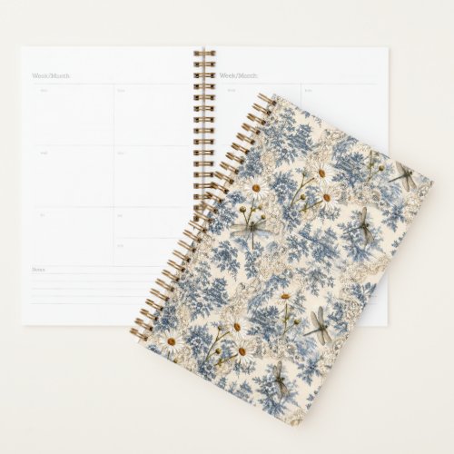 Chinoiserie Dragonflies, Daisies and Lace Planner
