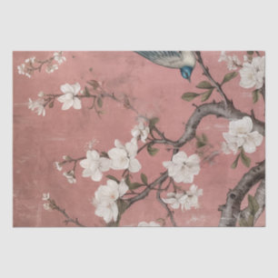 Chinoiserie Dusty Pink Cherry Blossom Background Tissue Paper