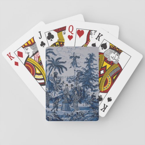 Chinoiserie Dutch Delft Tile Blue and White  Poker Cards