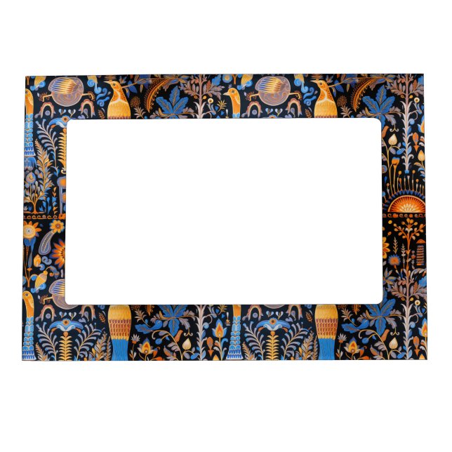 Chinoiserie Exotic Birds Botanical Pattern (10) Magnetic Frame (Front)