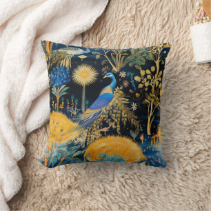 Chinoiserie Exotic Birds Botanical Pattern (10) Throw Pillow